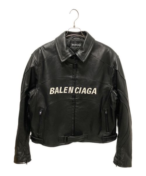 BALENCIAGA（バレンシアガ）BALENCIAGA (バレンシアガ) 中綿レザージャケット ブラック サイズ:48の古着・服飾アイテム