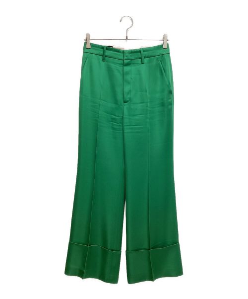 GUCCI（グッチ）GUCCI (グッチ) satin slacks（サテンスラックス） グリーン サイズ:38の古着・服飾アイテム