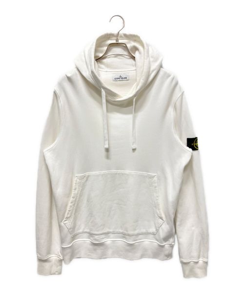 STONE ISLAND（ストーンアイランド）STONE ISLAND (ストーンアイランド) アームロゴ腕章付きプルオーバー ホワイト サイズ:Lの古着・服飾アイテム