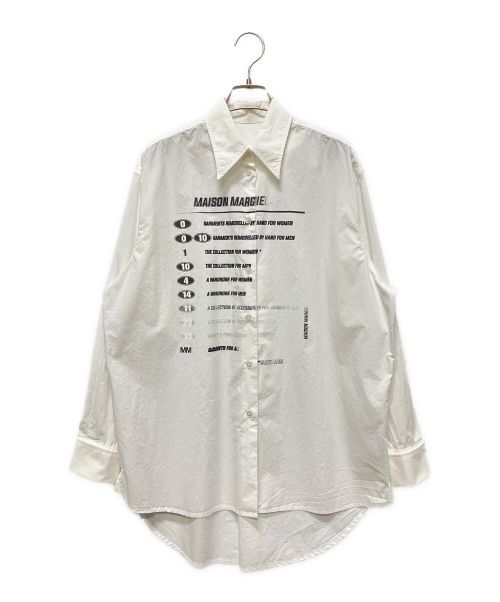 MM6 Maison Margiela（エムエムシックス メゾンマルジェラ）MM6 Maison Margiela (エムエムシックス メゾンマルジェラ) モトクロスロゴ ロングスリーブシャツ ホワイト サイズ:36の古着・服飾アイテム