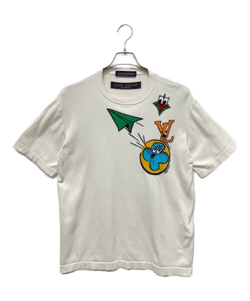 LOUIS VUITTON（ルイ ヴィトン）LOUIS VUITTON (ルイ ヴィトン) コミックプリントニットTシャツ ホワイト サイズ:Sの古着・服飾アイテム