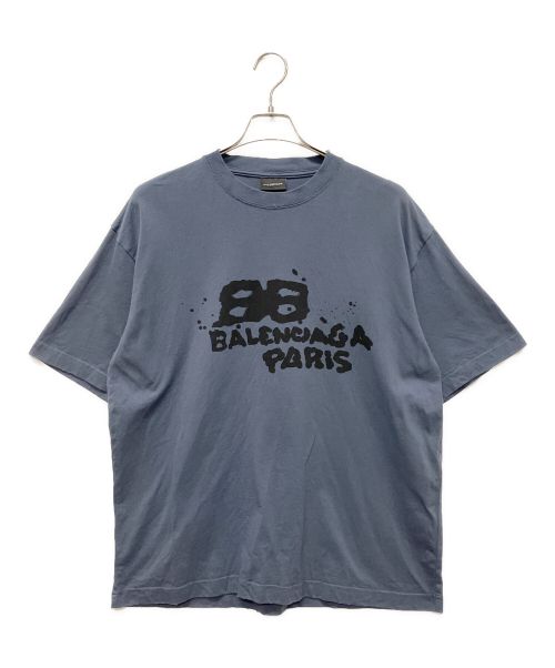 BALENCIAGA（バレンシアガ）BALENCIAGA (バレンシアガ) Hand-Drawn BB Icon Tシャツ パープル サイズ:Sの古着・服飾アイテム