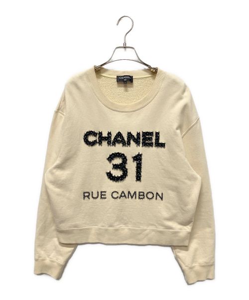 CHANEL（シャネル）CHANEL (シャネル) RUE CAMBON カメリアスウェット ベージュ サイズ:Lの古着・服飾アイテム