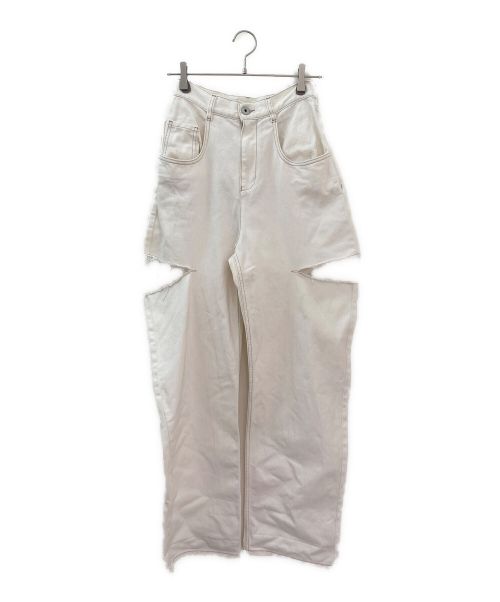 Maison Margiela（メゾンマルジェラ）Maison Margiela (メゾンマルジェラ) カットアウト ジーンズ アイボリー サイズ:38の古着・服飾アイテム