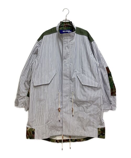 COMME des GARCONS JUNYA WATANABE MAN（コム デ ギャルソン ジュンヤ ワタナベ マン）COMME des GARCONS JUNYA WATANABE MAN (コム デ ギャルソン ジュンヤ ワタナベ マン) Stripe Mods Coat (ストライプ モッズコート) ホワイト×ネイビー サイズ:XLの古着・服飾アイテム