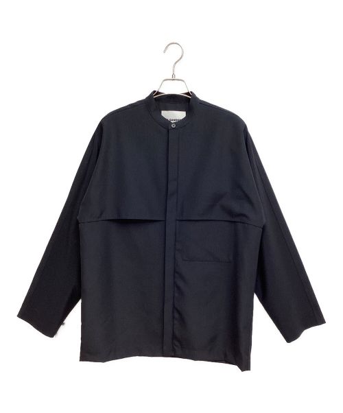 JIL SANDER（ジルサンダー）JIL SANDER (ジルサンダー) 22AW band collar shirt （バンドカラーシャツ） ブラック サイズ:38の古着・服飾アイテム