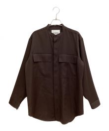 JIL SANDER（ジルサンダー）の古着「band collar shirt （バンドカラーシャツ）」｜ブラウン