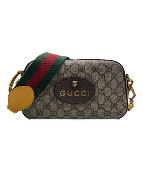 GUCCI（グッチ）GUCCI (グッチ) GGスモール メッセンジャーバッグ ブラウン×イエローの古着・服飾アイテム