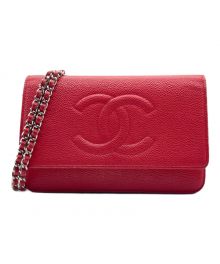 CHANEL（シャネル）の古着「ココステッチ チェーンショルダーウォレット」｜レッド