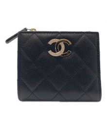 CHANEL（シャネル）の古着「ラインストーンココマークショートウォレット」｜ブラック