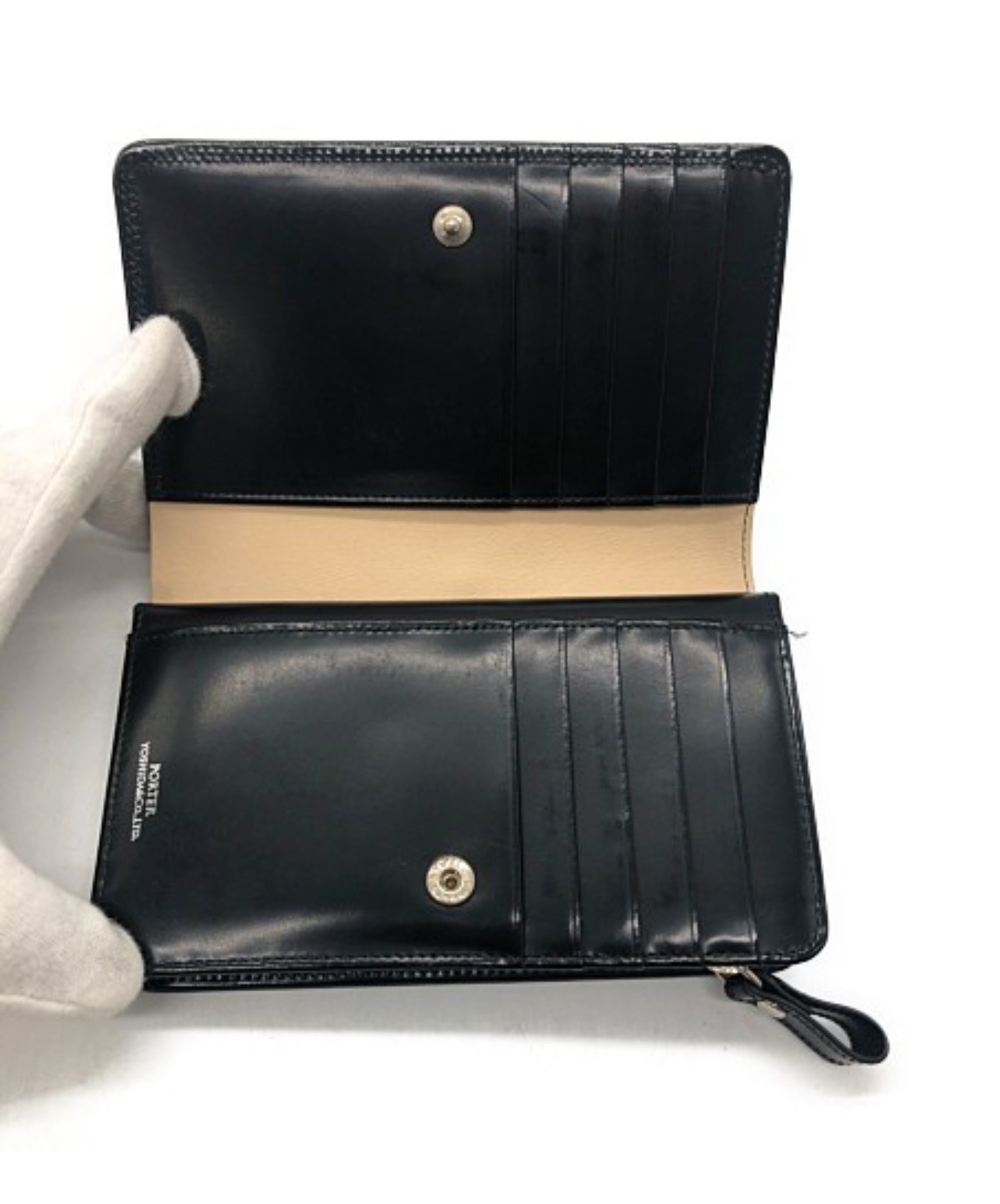 中古・古着通販】PORTER (ポーター) 2つ折り財布 ブラック カウンター