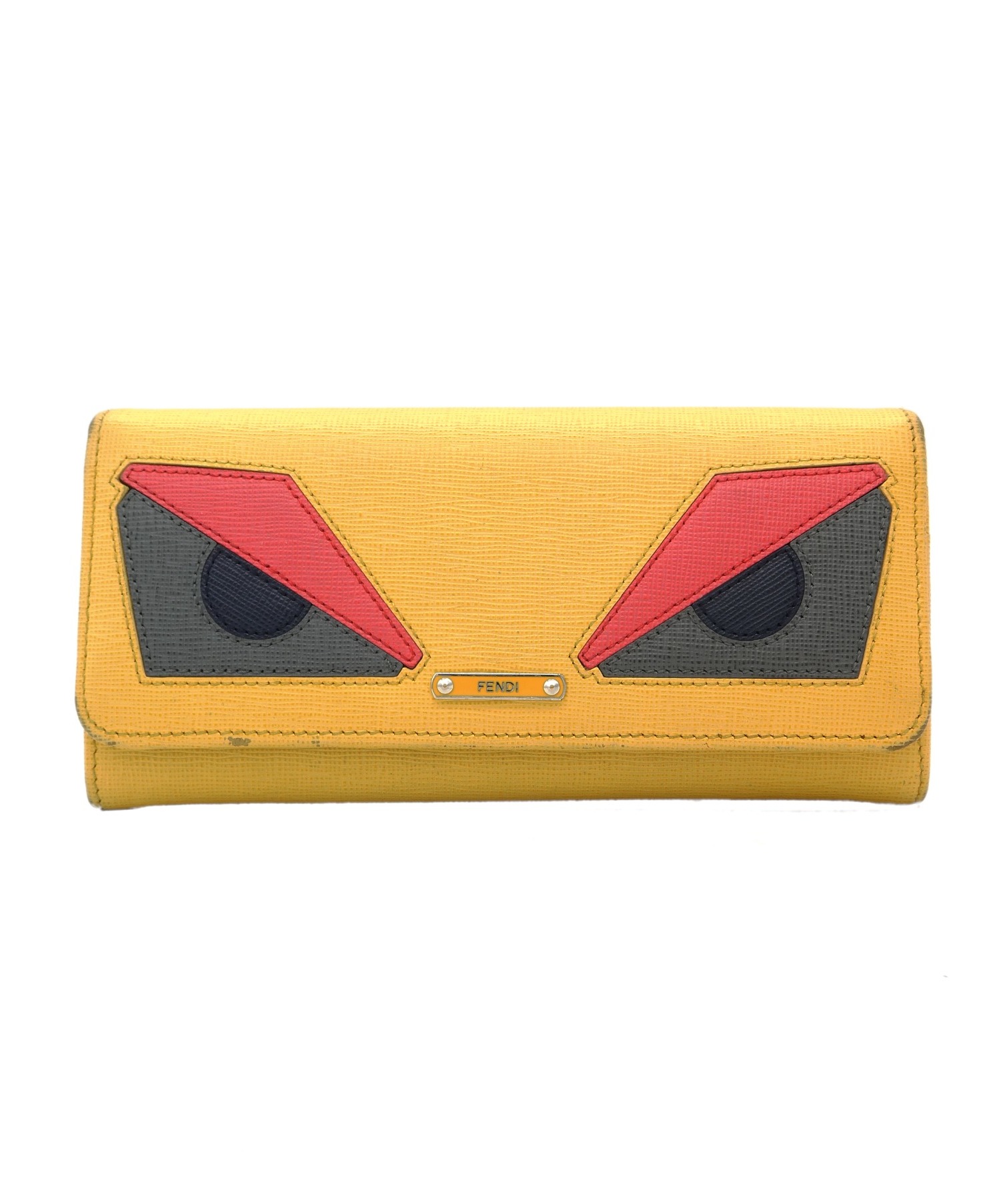 中古・古着通販】FENDI (フェンディ) MONSTER 2つ折り財布 イエロー