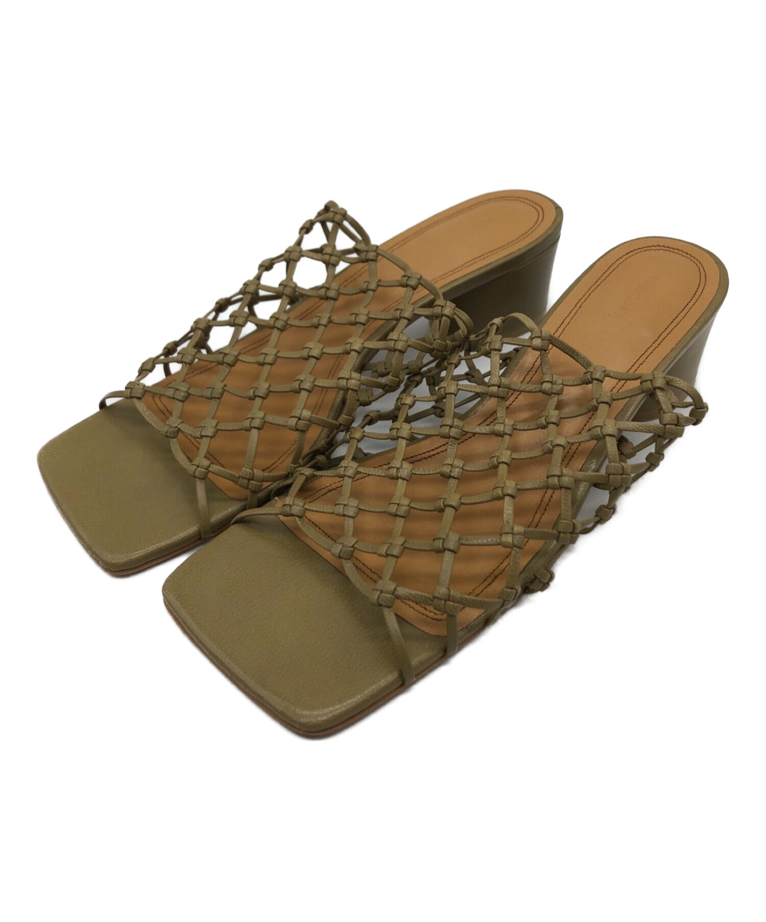 TODAYFUL (トゥデイフル) Leather Mesh Sandals オリーブ サイズ:38