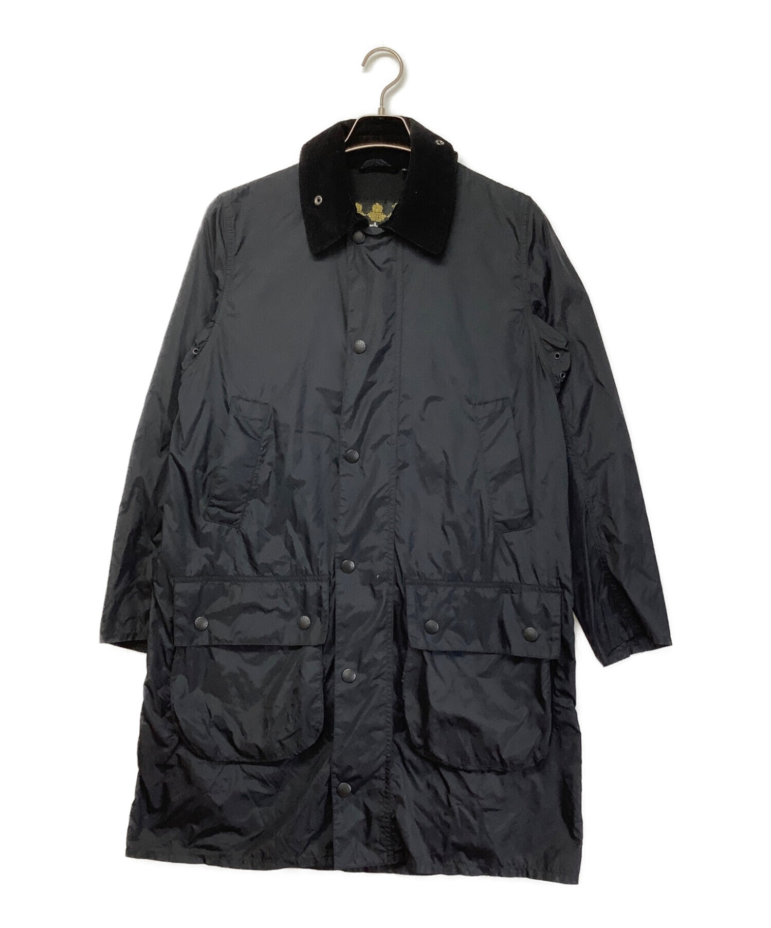 Barbour (バブアー) ボーダー スリムフィット ナイロンコート ブラック サイズ:36