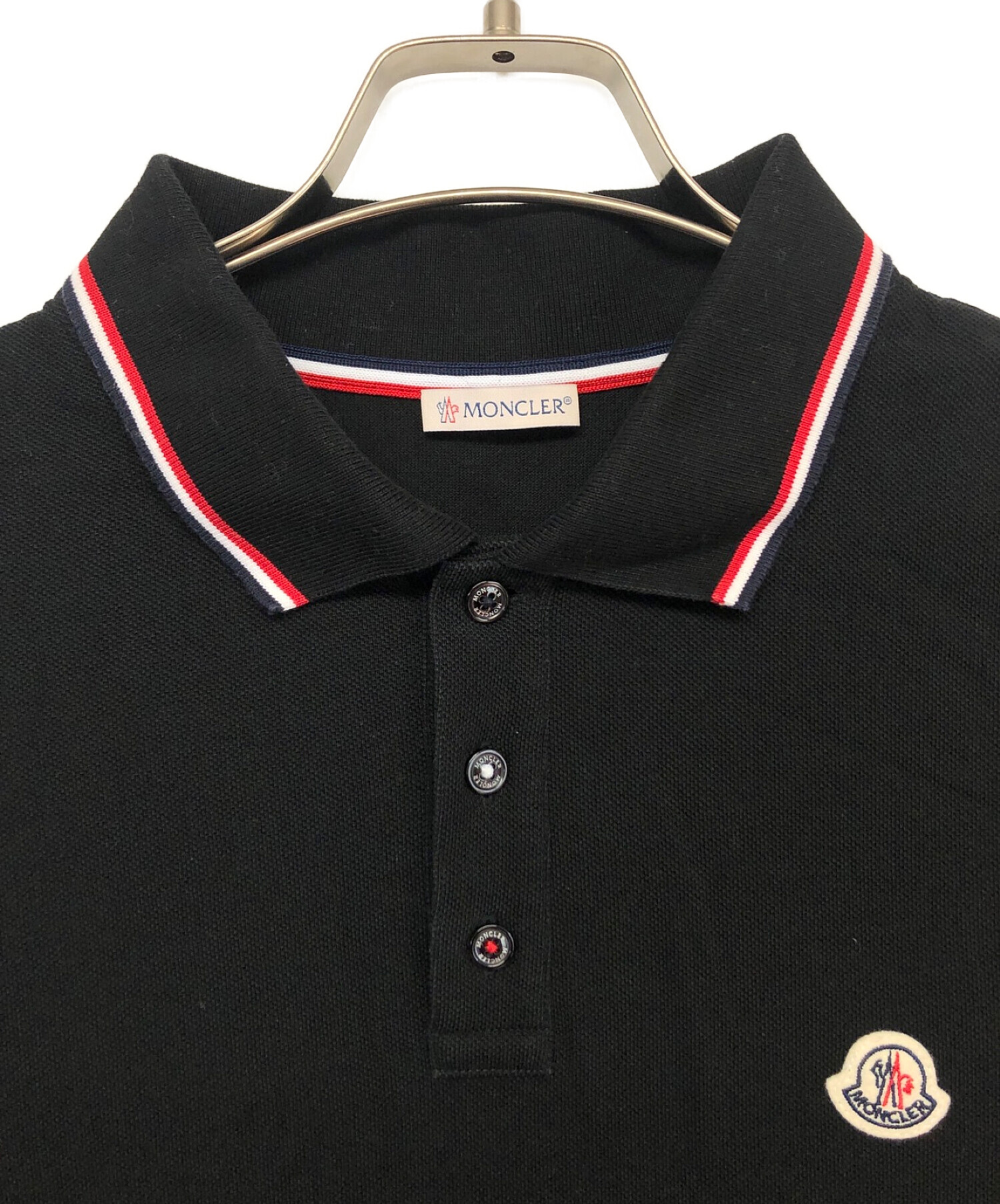 中古・古着通販】MONCLER (モンクレール) ポロシャツ ブラック サイズ