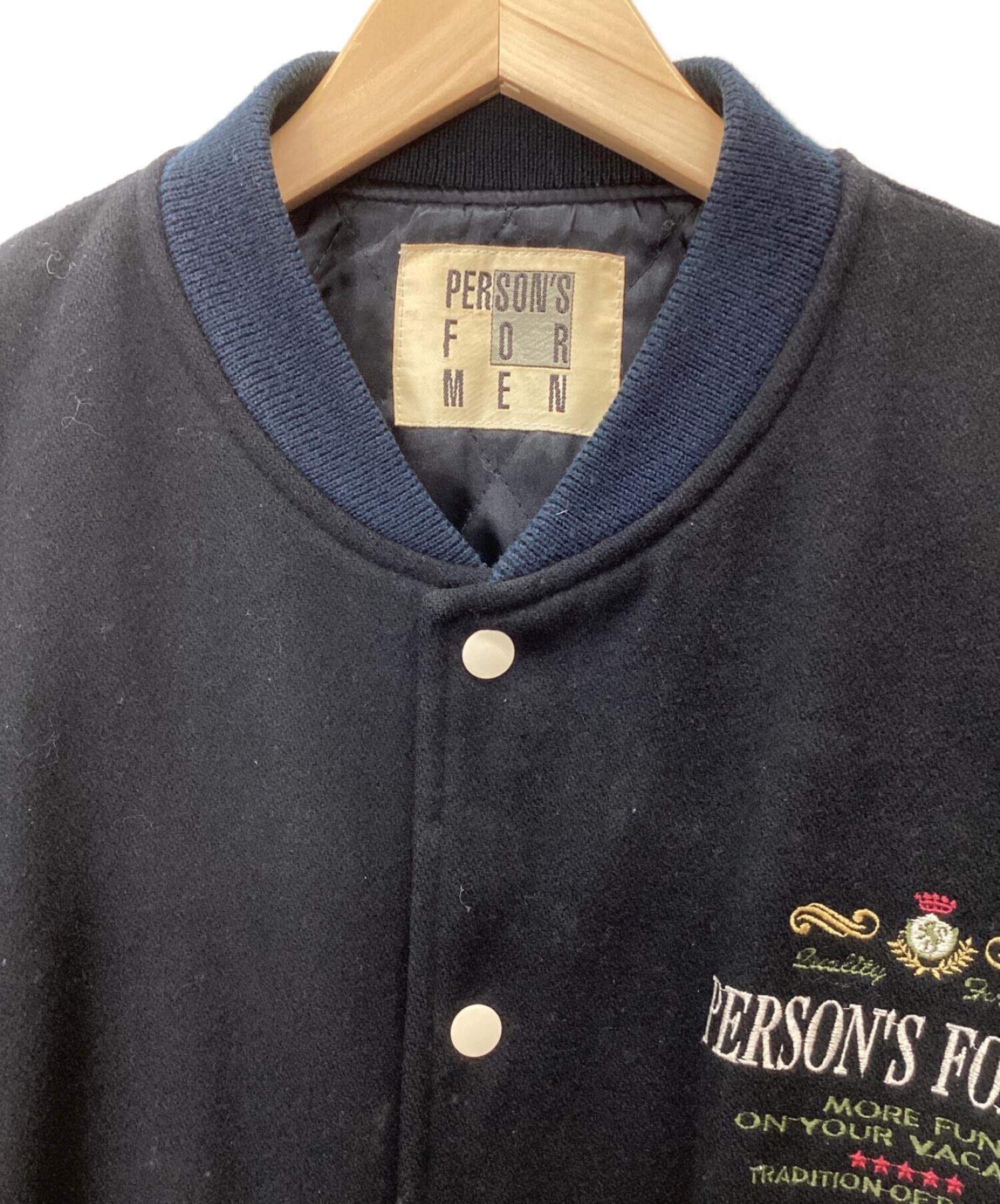 中古・古着通販】PERSON'S FOR MEN (パーソンズフォーメン) ブルゾン ブラック×ベージュ サイズ:不明｜ブランド・古着通販  トレファク公式【TREFAC FASHION】スマホサイト