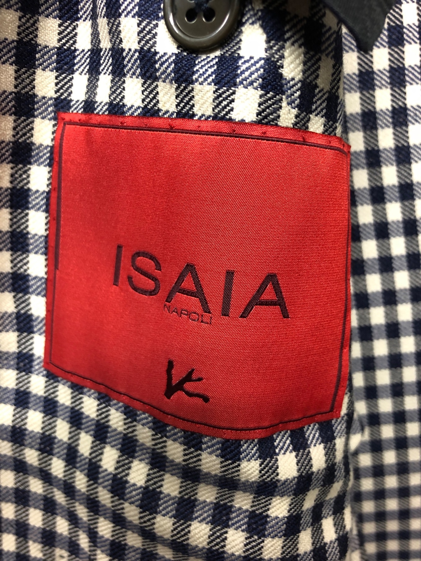 ISAIA (イザイア) テーラードジャケット ブルー×アイボリー サイズ:XL(52)