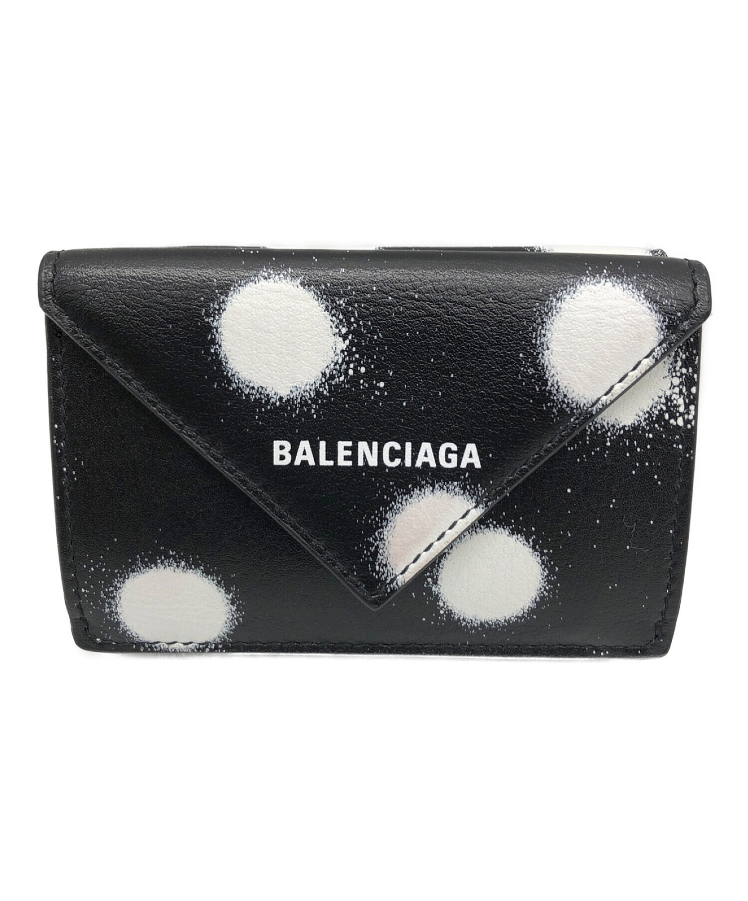 中古・古着通販】BALENCIAGA (バレンシアガ) 3つ折り財布 ブラック