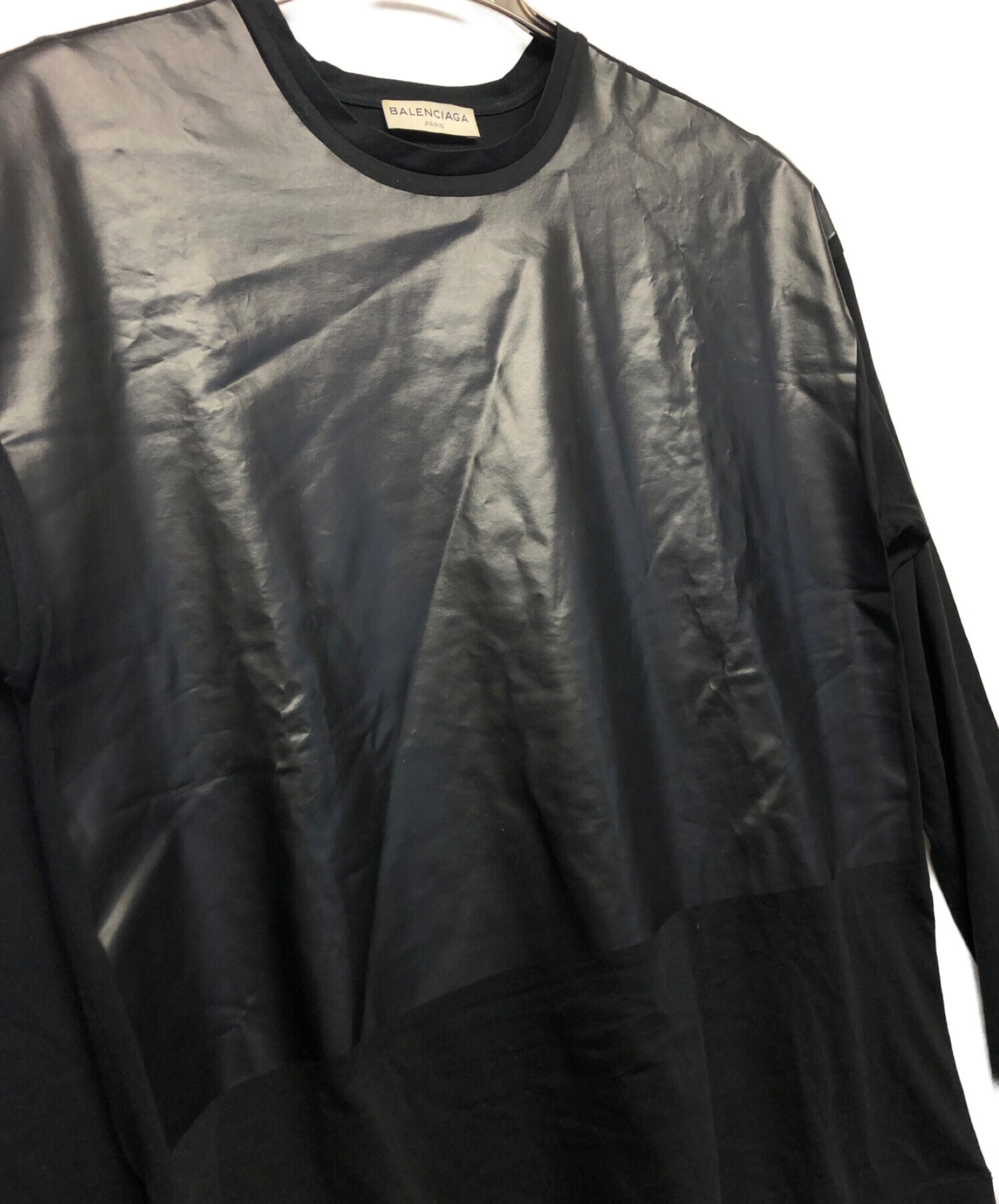 中古・古着通販】BALENCIAGA (バレンシアガ) 切替カットソー ブラック