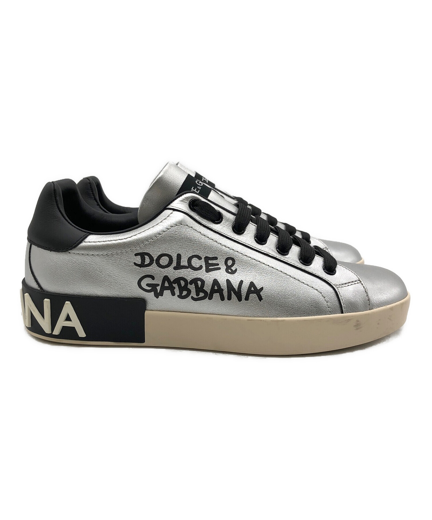 DOLCE & GABBANA (ドルチェ＆ガッバーナ) スニーカー シルバー×ブラック サイズ:7