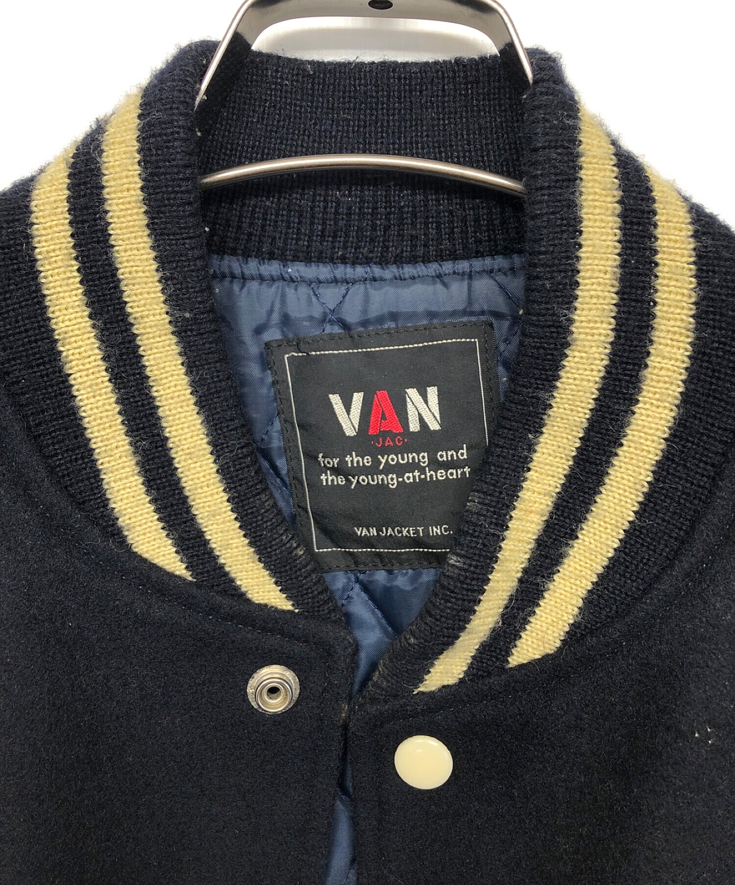 スタジャン VAN JACKET Mサイズ ネイビーメンズ - スタジャン