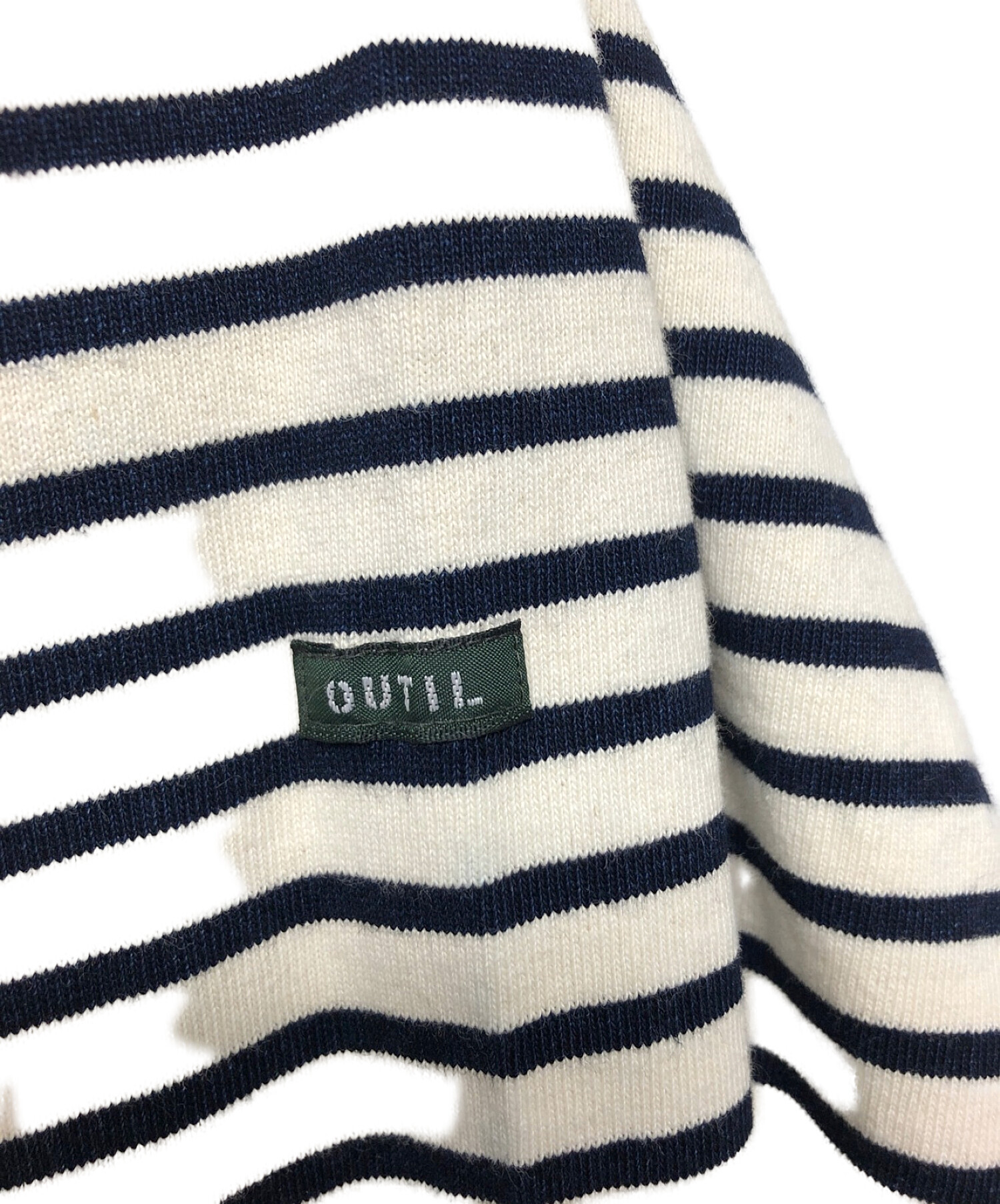 中古・古着通販】OUTIL (ウティ) バスクシャツ ホワイト×ネイビー