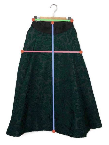 EBURE (エブール) ツイードスカート グリーン サイズ:S