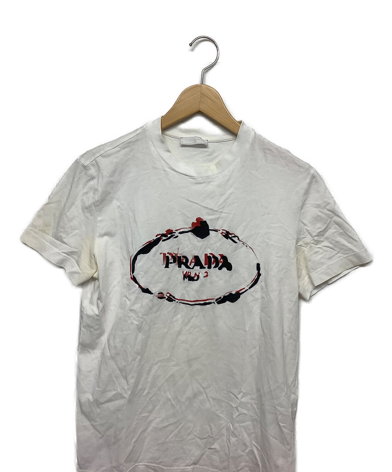 【中古・古着通販】PRADA (プラダ) Tシャツ ホワイト サイズ:M 
