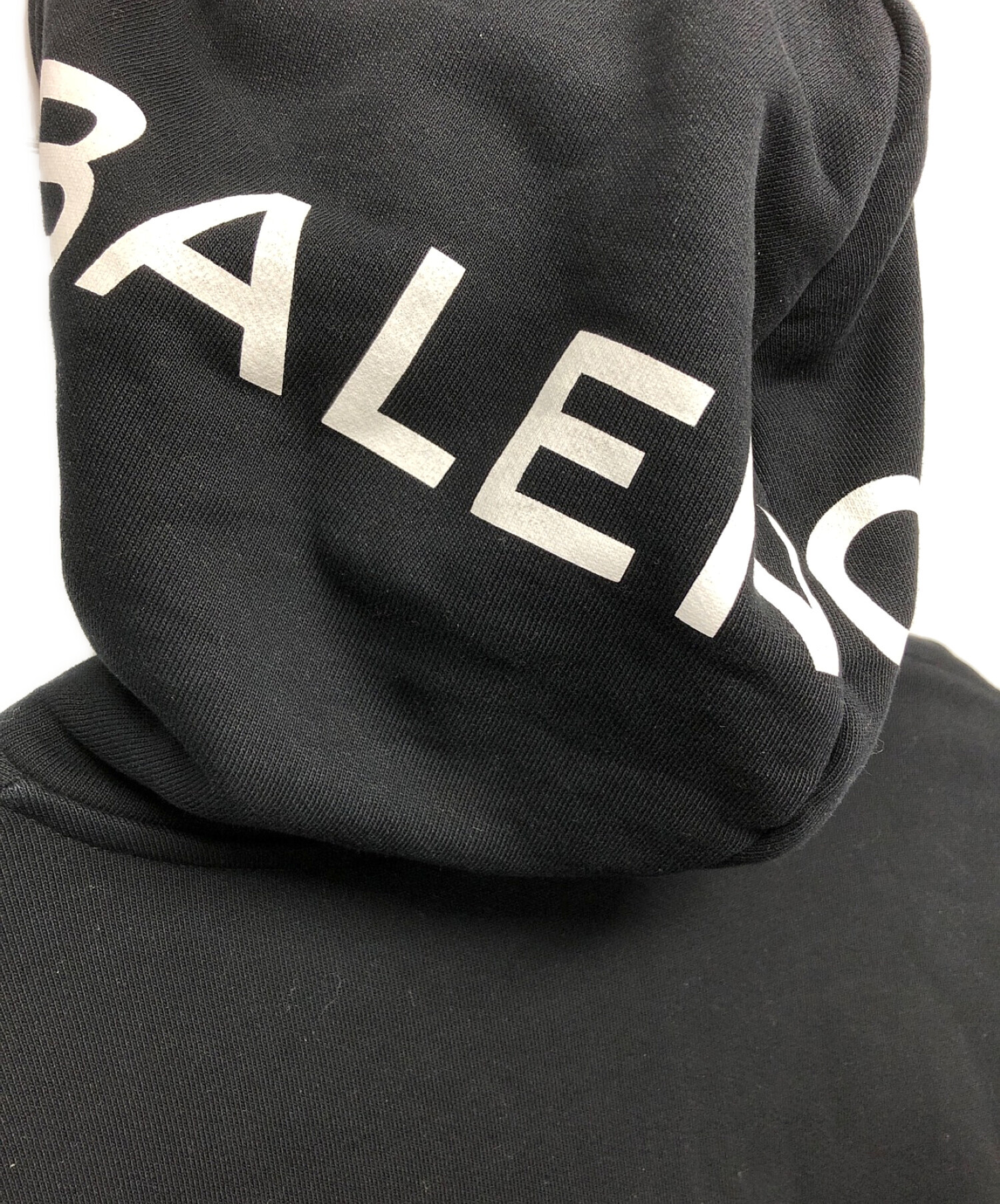 中古・古着通販】BALENCIAGA (バレンシアガ) フードロゴプリント プルオーバーパーカー ブラック サイズ:XS｜ブランド・古着通販  トレファク公式【TREFAC FASHION】スマホサイト