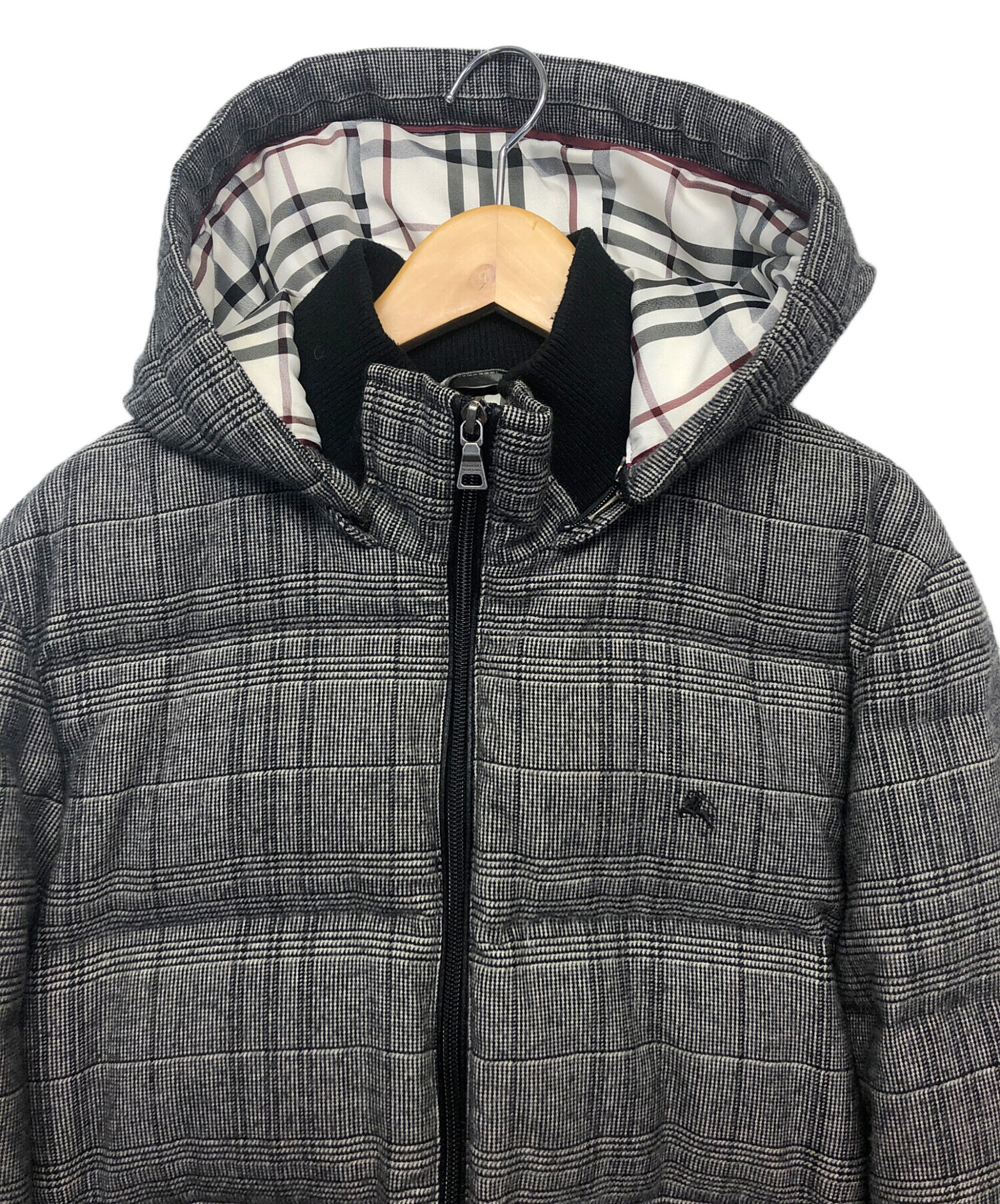 中古・古着通販】BURBERRY BLUE LABEL (バーバリーブルーレーベル) チェックダウンジャケット グレー サイズ:M｜ブランド・古着通販  トレファク公式【TREFAC FASHION】スマホサイト