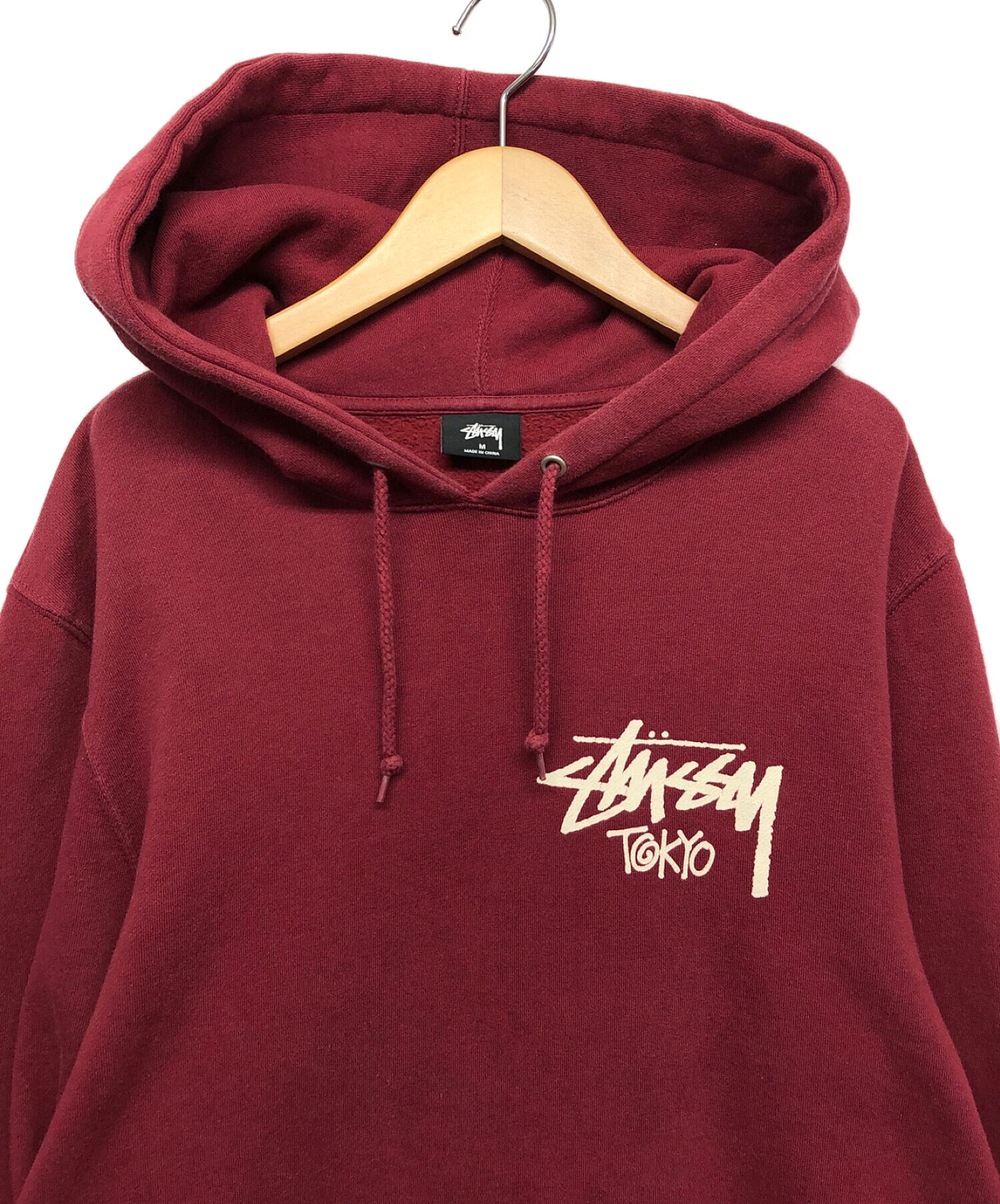 stussy (ステューシー) プルオーバーパーカー バーガンディー サイズ:L