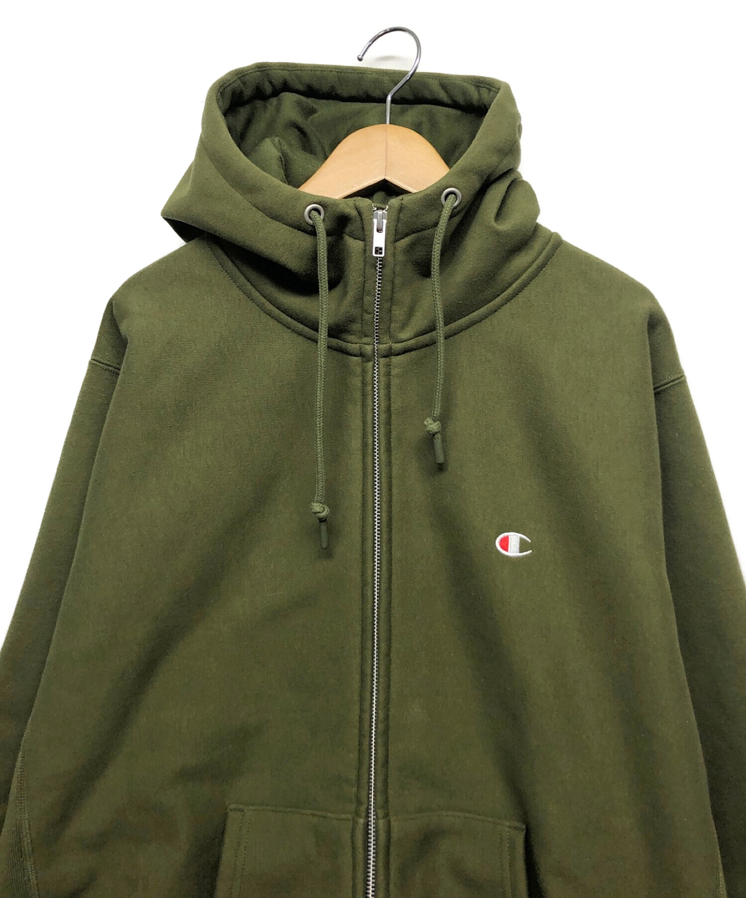 中古・古着通販】Champion (チャンピオン) ジップパーカー オリーブ