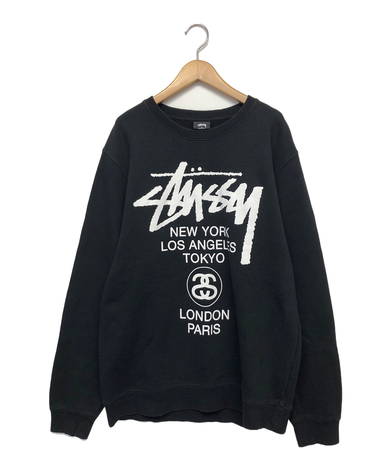 中古・古着通販】stussy (ステューシー) ロゴスウェット ブラック