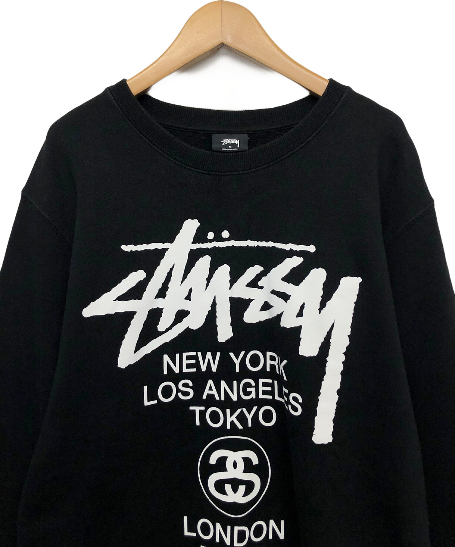 中古・古着通販】stussy (ステューシー) ロゴスウェット ブラック