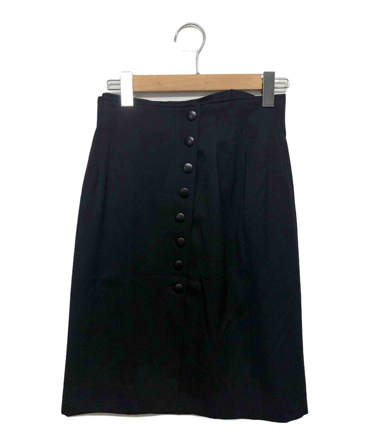 Christian Dior (クリスチャン ディオール) フロントボタンスカート ブラック サイズ:L