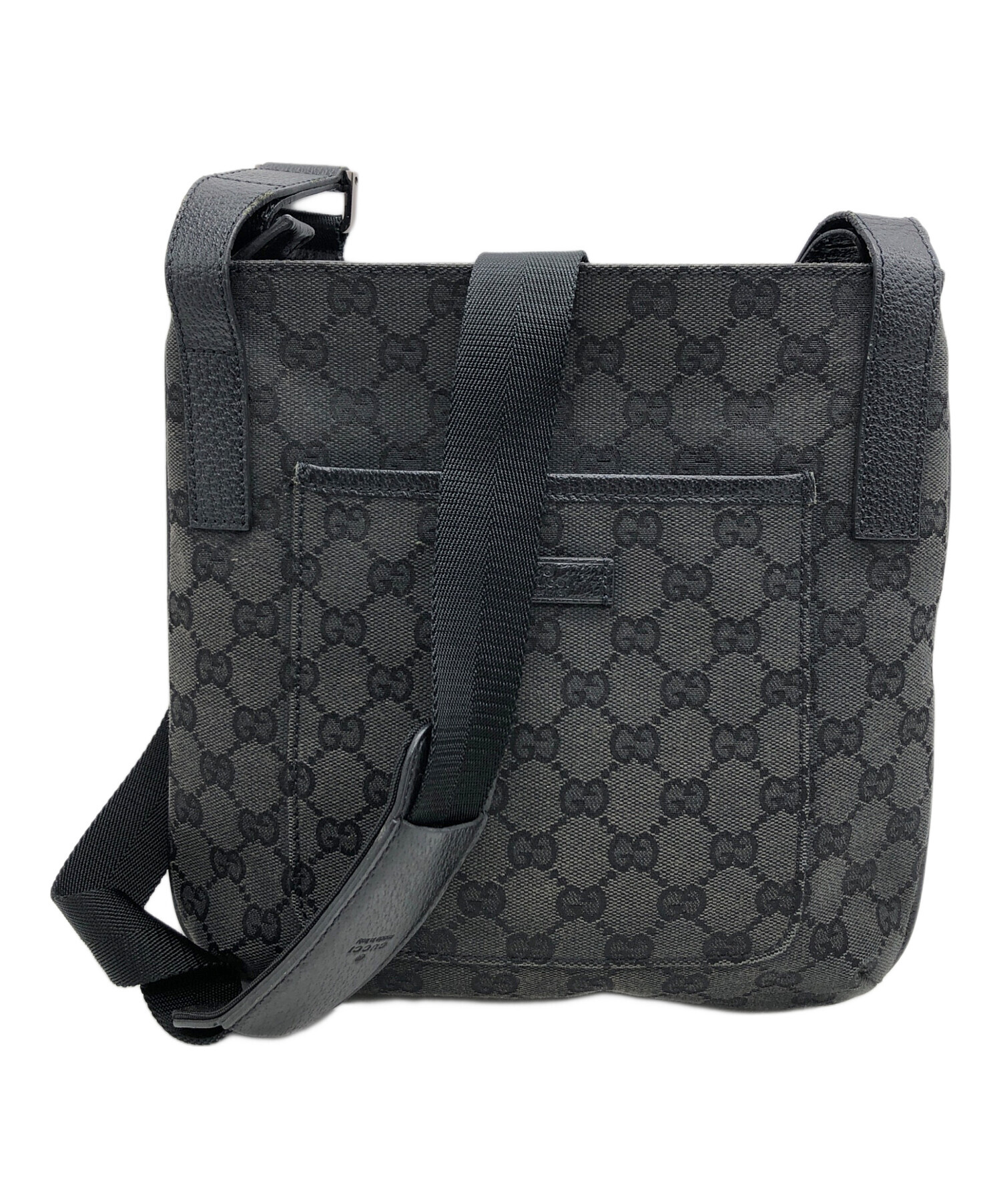 中古・古着通販】GUCCI (グッチ) GGキャンバスショルダーバッグ ブラック｜ブランド・古着通販 トレファク公式【TREFAC  FASHION】スマホサイト