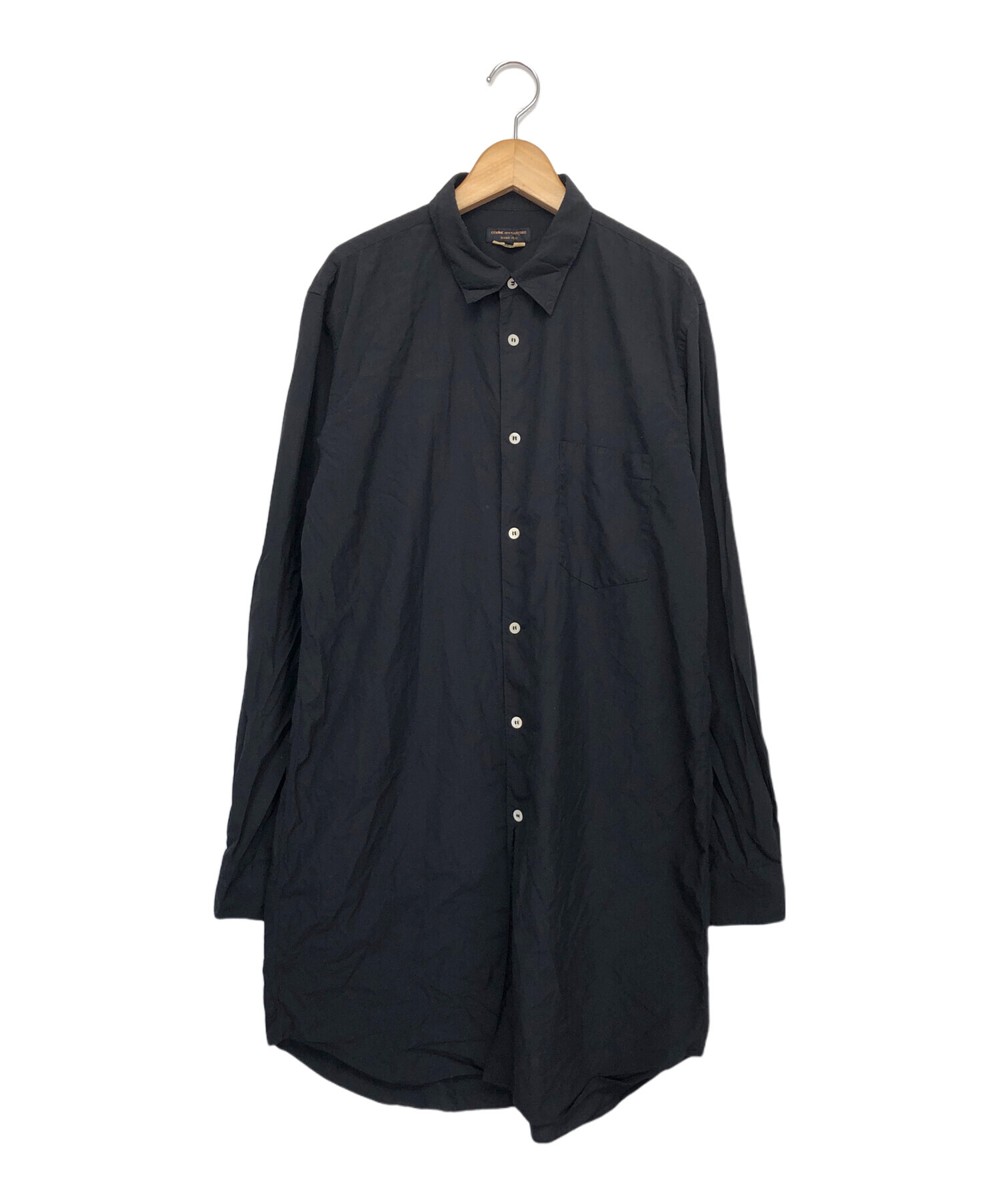 中古・古着通販】COMME des GARCONS HOMME PLUS (コムデギャルソンオムプリュス) ロングシャツ ブラック  サイズ:M｜ブランド・古着通販 トレファク公式【TREFAC FASHION】スマホサイト