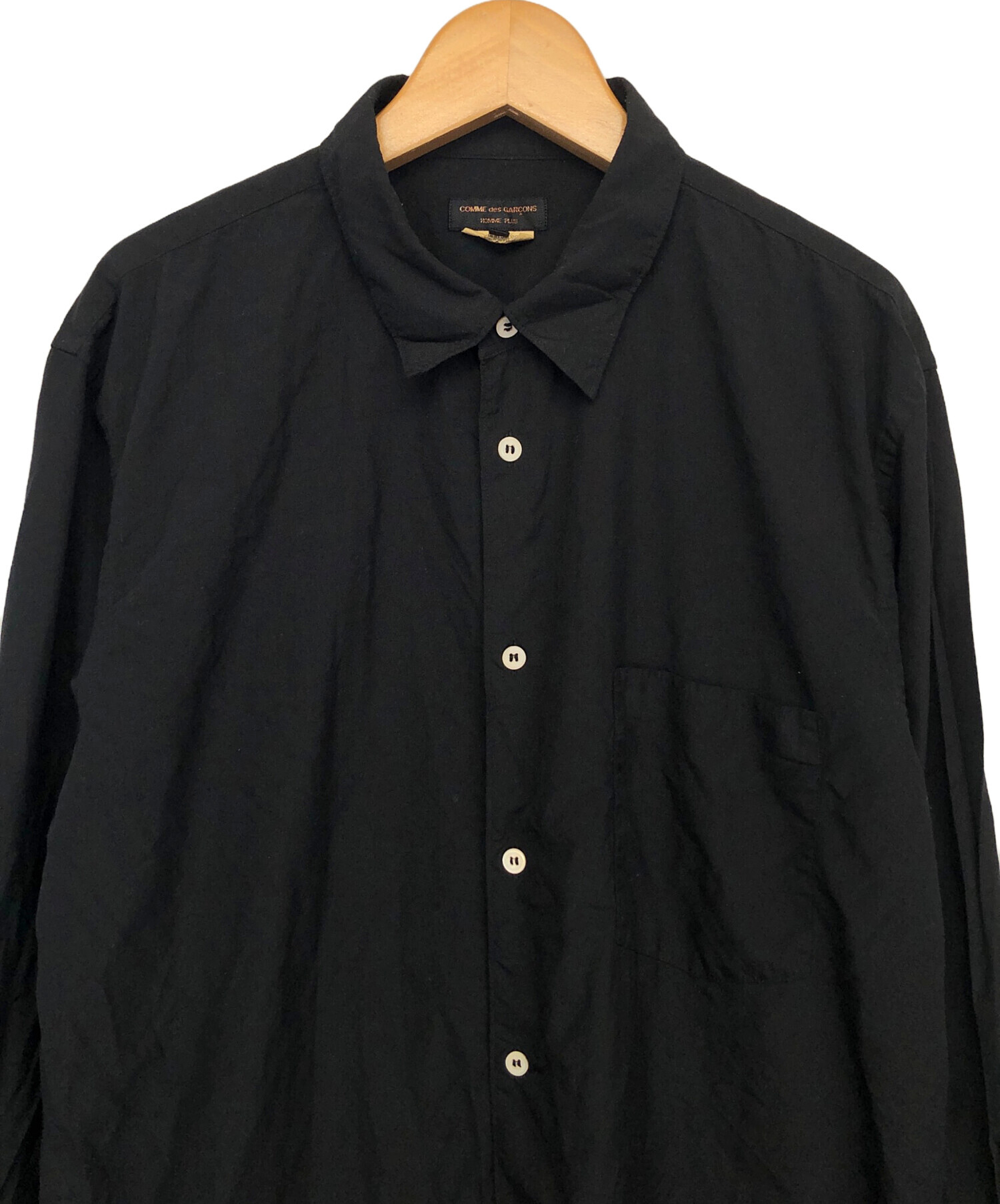 中古・古着通販】COMME des GARCONS HOMME PLUS (コムデギャルソンオムプリュス) ロングシャツ ブラック  サイズ:M｜ブランド・古着通販 トレファク公式【TREFAC FASHION】スマホサイト