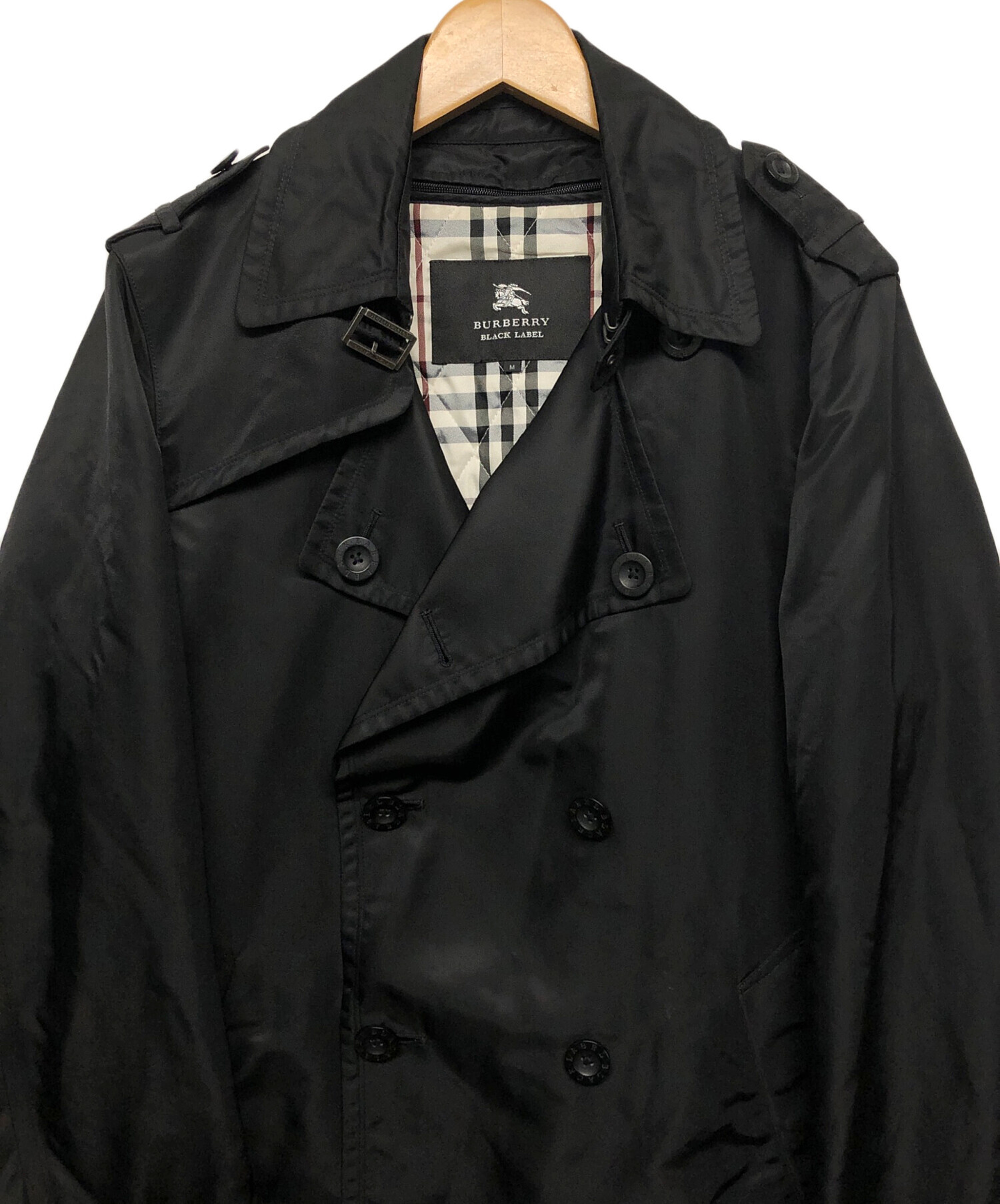 中古・古着通販】BURBERRY BLACK LABEL (バーバリーブラックレーベル) ライナー付トレンチコート ブラック  サイズ:M｜ブランド・古着通販 トレファク公式【TREFAC FASHION】スマホサイト