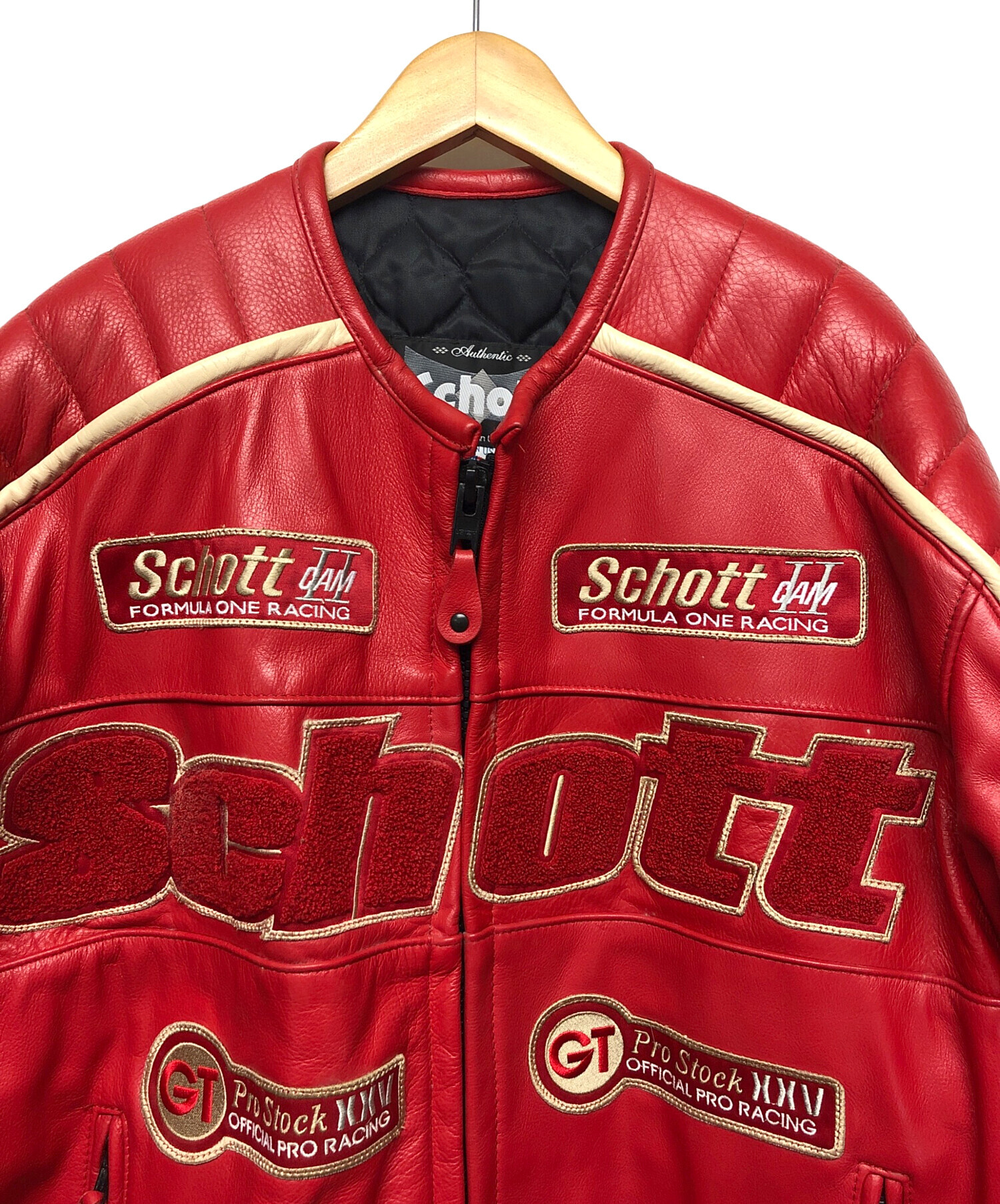 Schott (ショット) レザージャケット レッド サイズ:XL