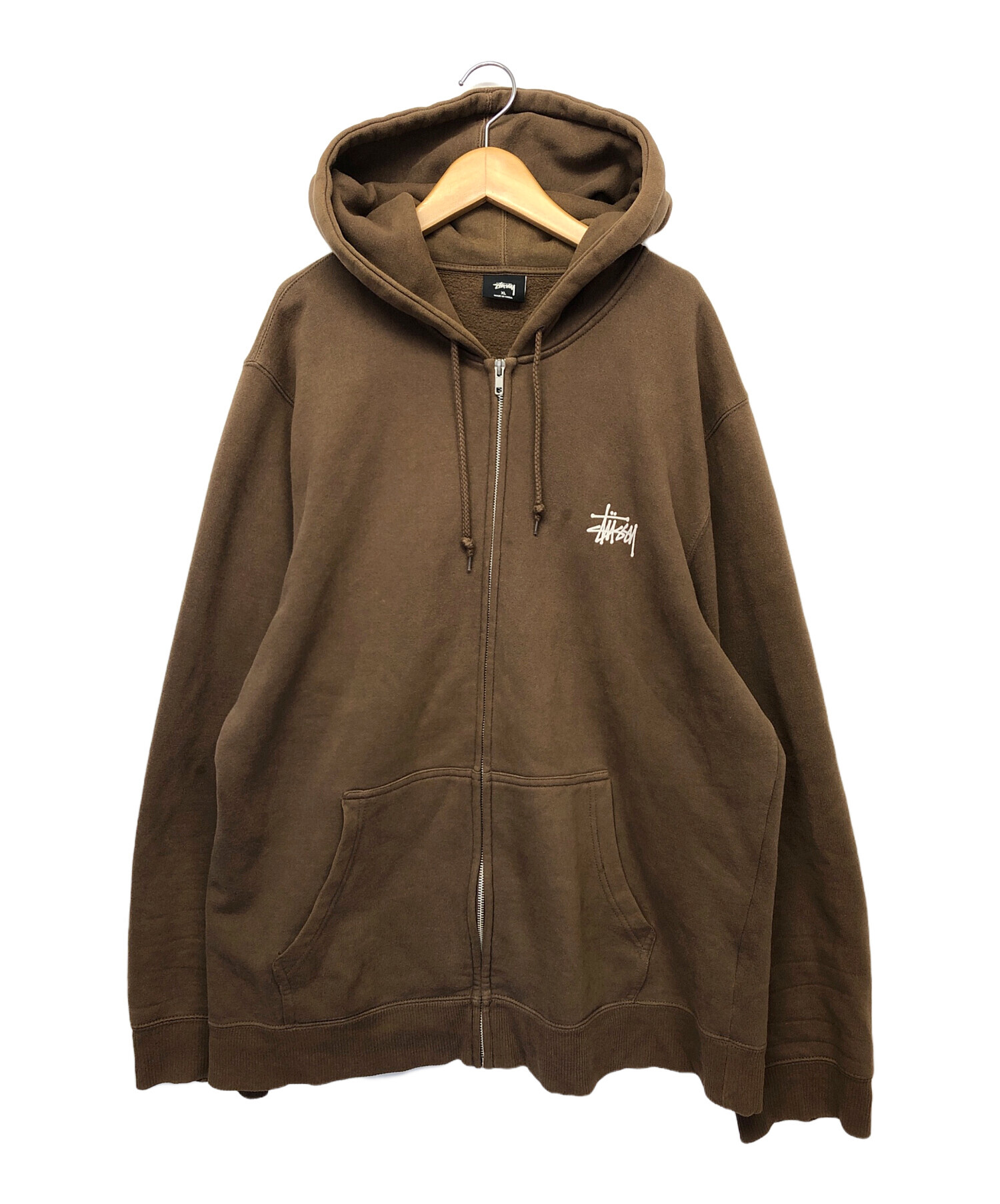 stussy (ステューシー) ジップパーカー ブラウン サイズ:XL