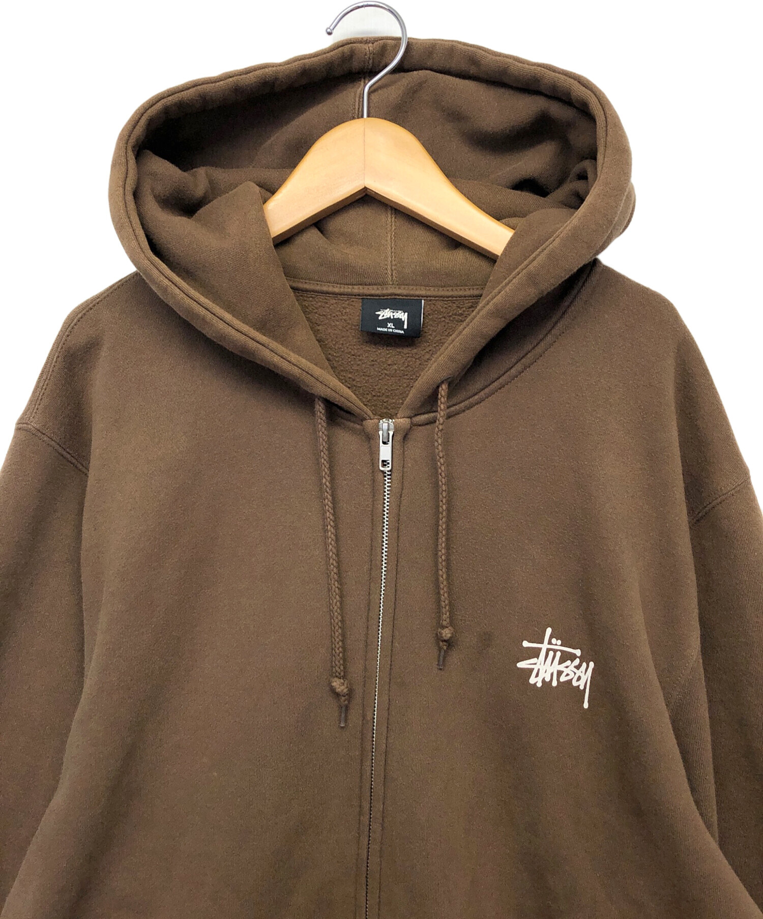 stussy (ステューシー) ジップパーカー ブラウン サイズ:XL