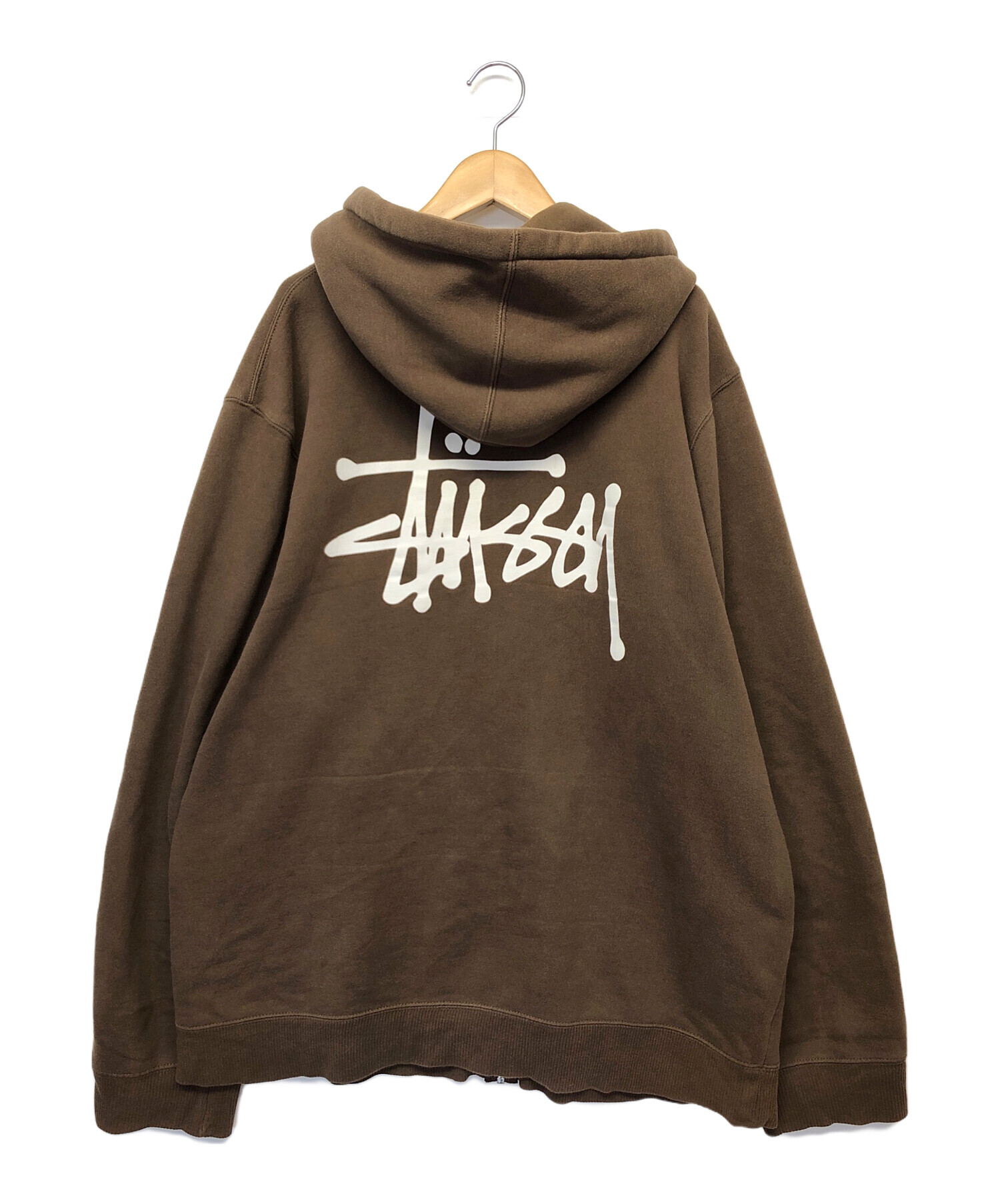 stussy (ステューシー) ジップパーカー ブラウン サイズ:XL