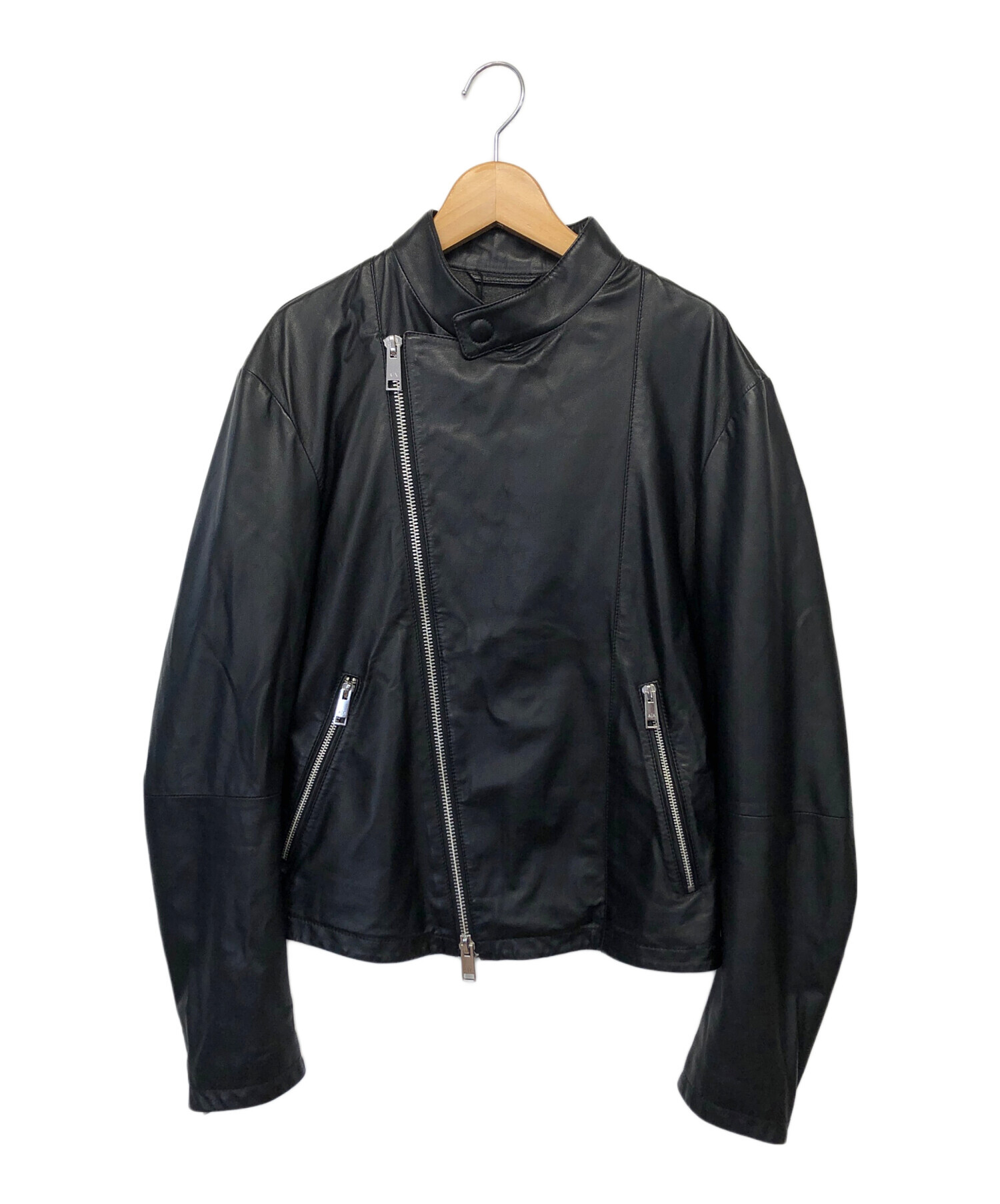 中古・古着通販】ARMANI EXCHANGE (アルマーニ エクスチェンジ) ライダースジャケット ブラック サイズ:XS｜ブランド・古着通販  トレファク公式【TREFAC FASHION】スマホサイト