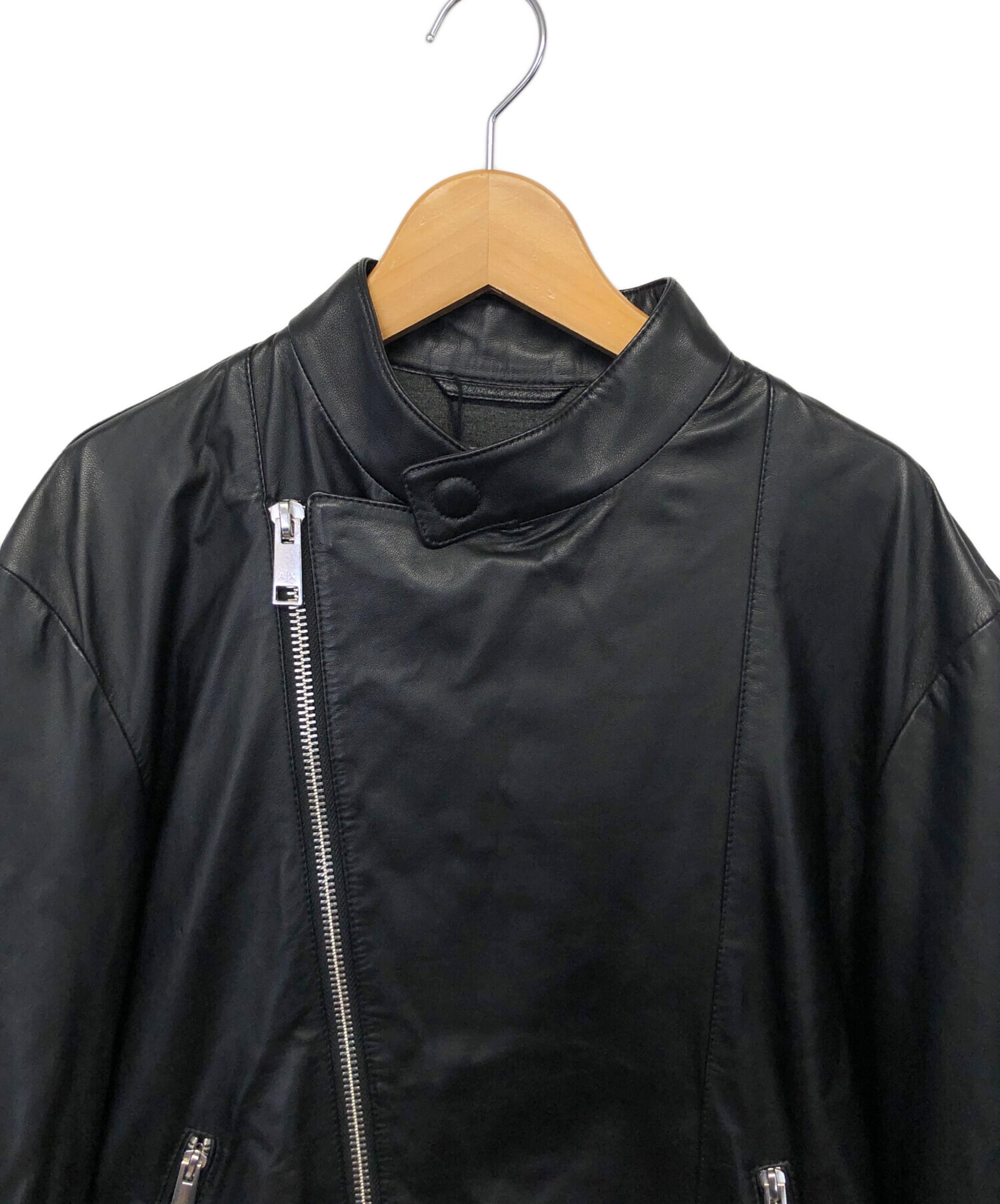 中古・古着通販】ARMANI EXCHANGE (アルマーニ エクスチェンジ) ライダースジャケット ブラック サイズ:XS｜ブランド・古着通販  トレファク公式【TREFAC FASHION】スマホサイト