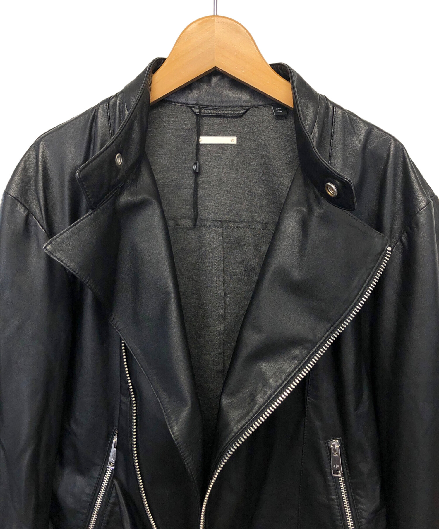 中古・古着通販】ARMANI EXCHANGE (アルマーニ エクスチェンジ) ライダースジャケット ブラック サイズ:XS｜ブランド・古着通販  トレファク公式【TREFAC FASHION】スマホサイト