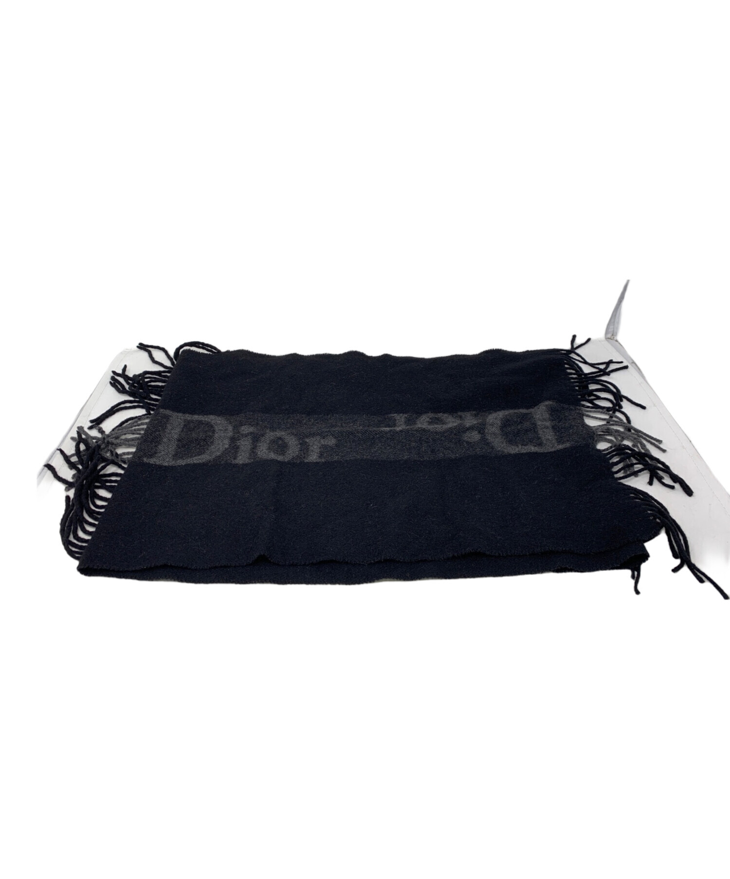 Christian Dior (クリスチャン ディオール) カシミヤ混マフラー ブラック