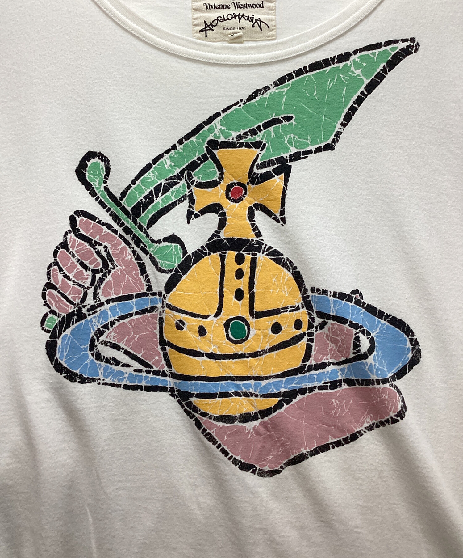 中古・古着通販】Vivienne Westwood ANGLOMANIA (ヴィヴィアンウエストウッド アングロマニア) オーバーサイズプリントTシャツ  ホワイト サイズ:38｜ブランド・古着通販 トレファク公式【TREFAC FASHION】スマホサイト