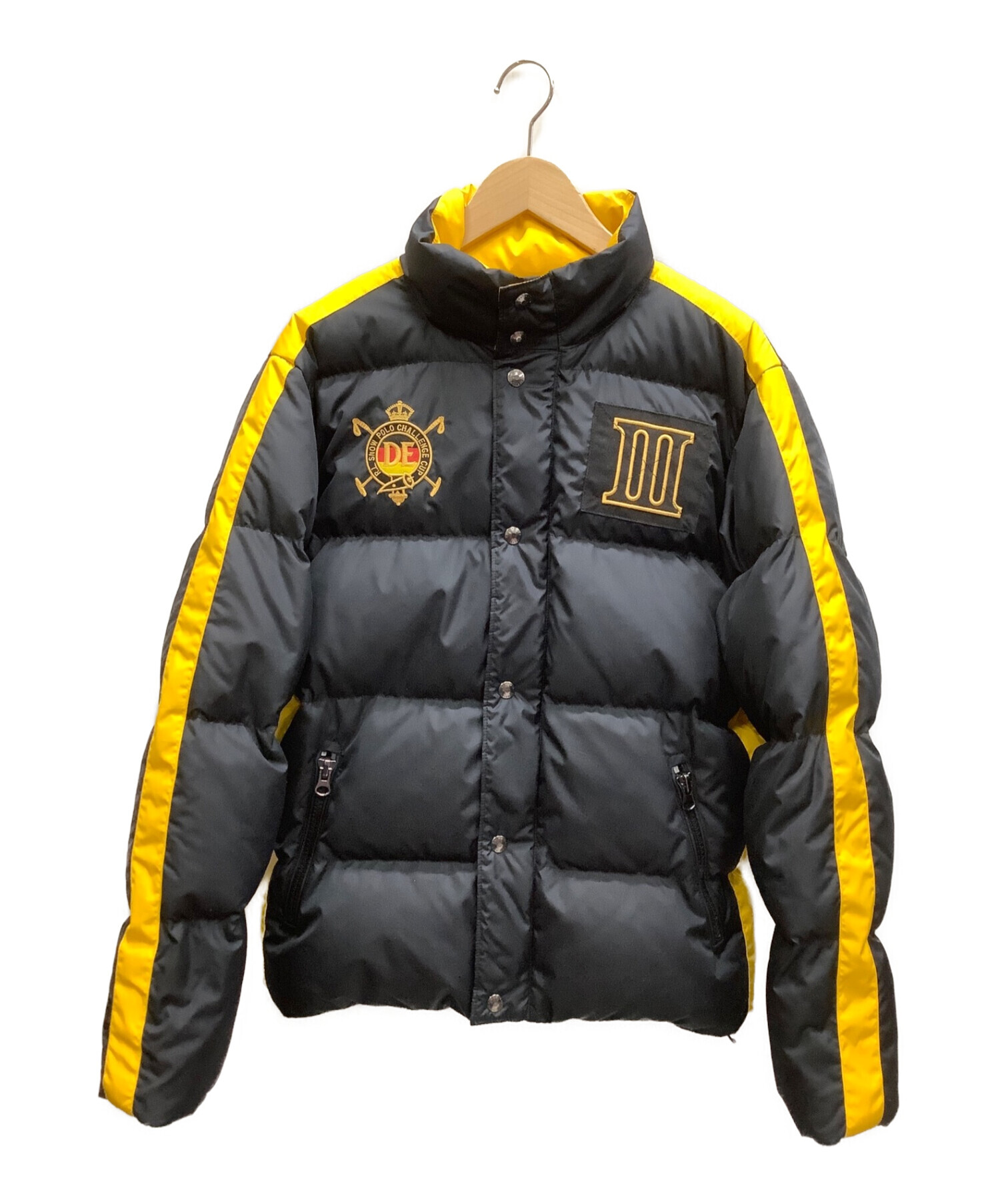 POLO RALPH LAUREN (ポロ・ラルフローレン) ダウンジャケット ブラック×イエロー サイズ:M 175/96A