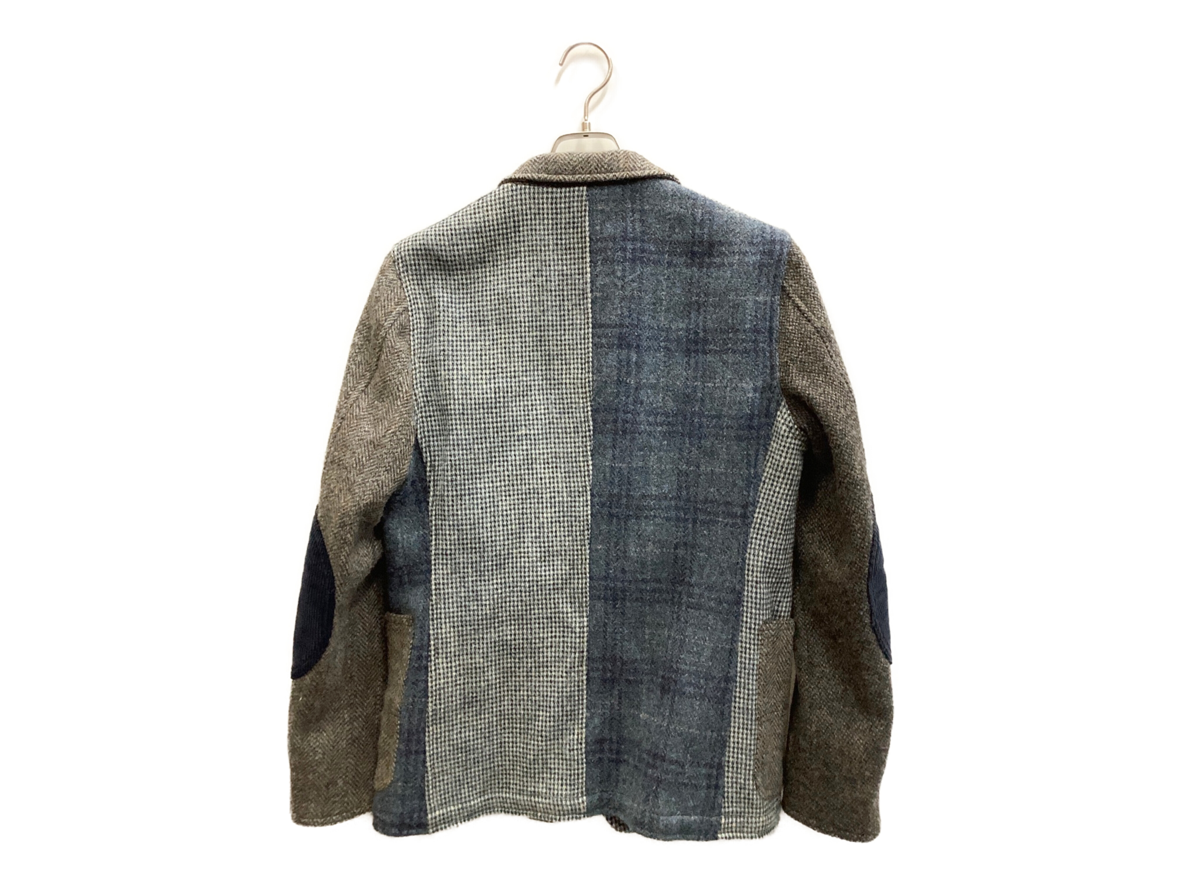 BEAUTY&YOUTH × Harris Tweed (ビューティーアンドユース × ハリスツイード) ウールジャケット グレー×ネイビー サイズ:M